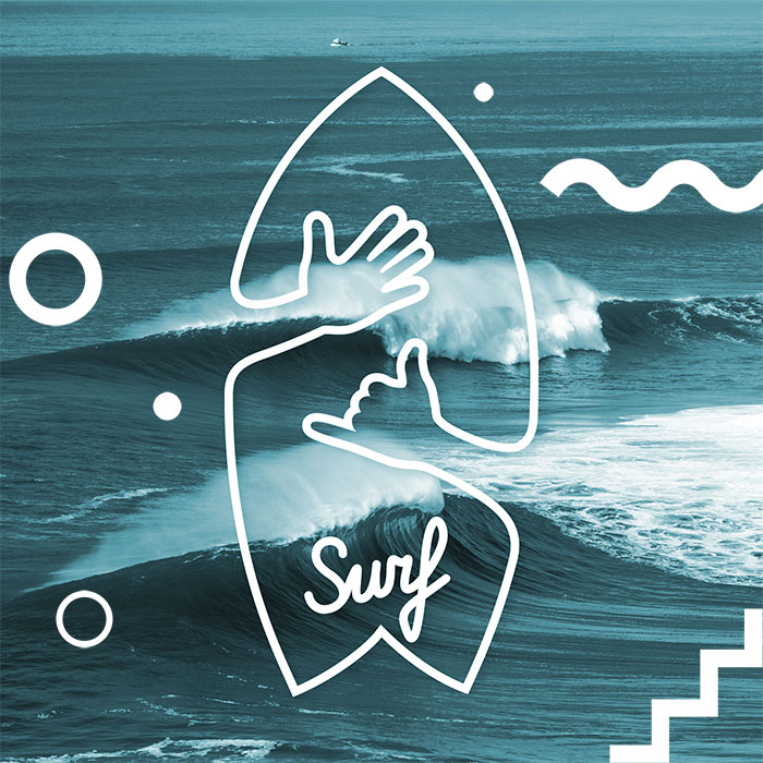 Логотип школы серфинга "Surf"